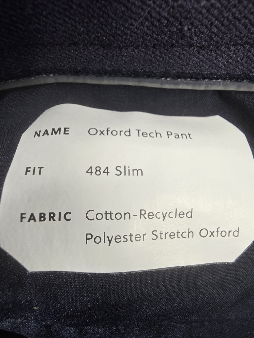 J. Crew 484 Slim Oxford Tech Pants Recycled Polyester Stretch Size 34x30 - Picture 15 of 16